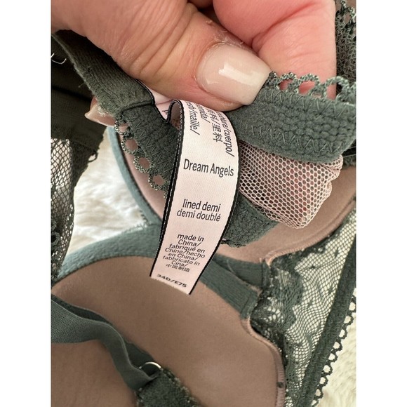 Victoria's Secret 34D Dream Angels Lined Demi Bra Black Lace - Picture 7 of 8